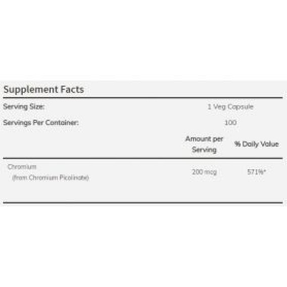 Chromium Picolinate 200 mcg 100 caps Now foods